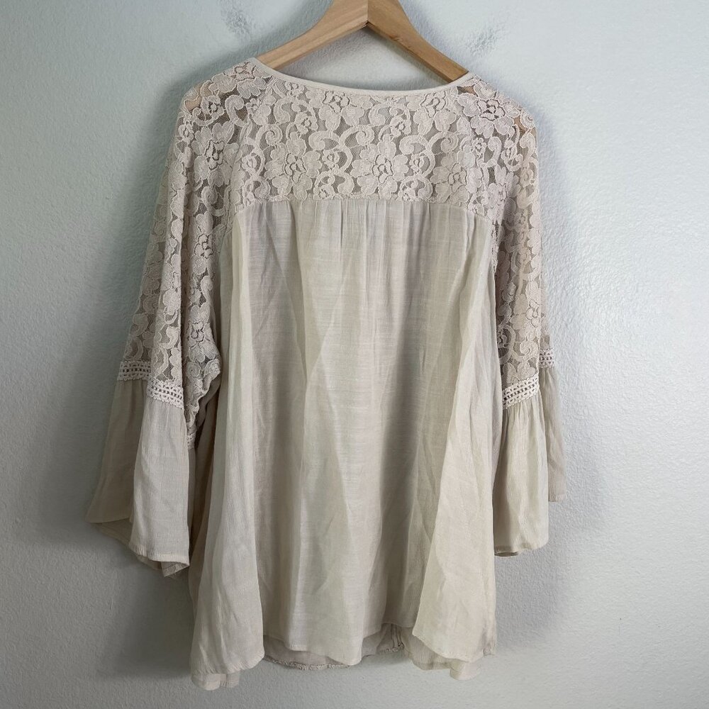 Westport‎ Womens Plus 3X Lace Trim Tunic Top V Neck 3/4 Sleeve Shirt - Picture 12 of 13